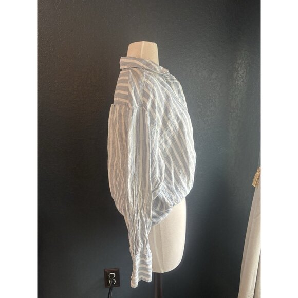 Frame Linen Chambray Distressed Top Sz Medium Loose Fit - Picture 4 of 11